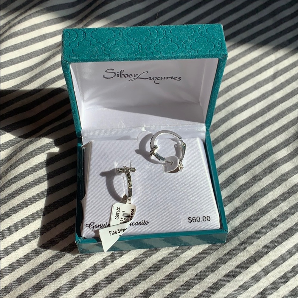 silver cross earrings